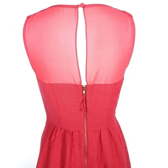 Anthropologie Maeve Red Lattice Dress - Picture 6 of 8